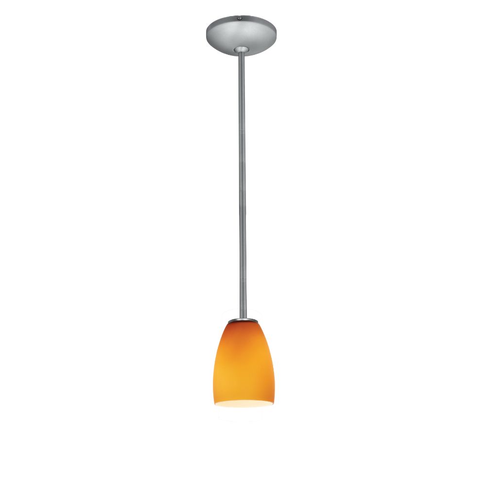 Access Lighting 28069-1R-BS/AMB Sherry Pendant in Brushed Steel