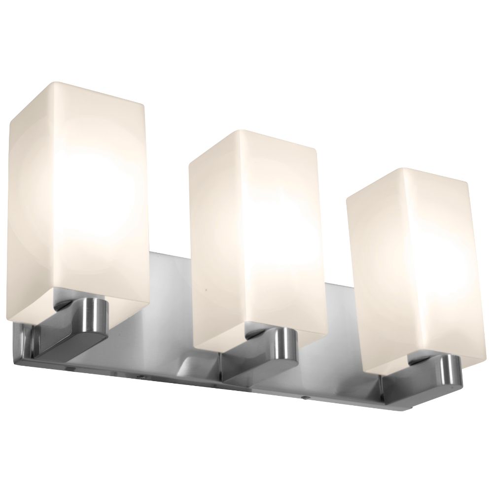 Access Lighting 50177-BS/OPL Archi 3 Light Vanity in Brushed Steel