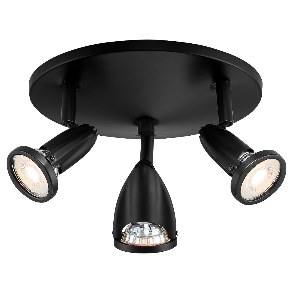 Access Lighting 52103LEDDLP-BL Cobra 3 Light Adjustable LED Flush Mount in Black