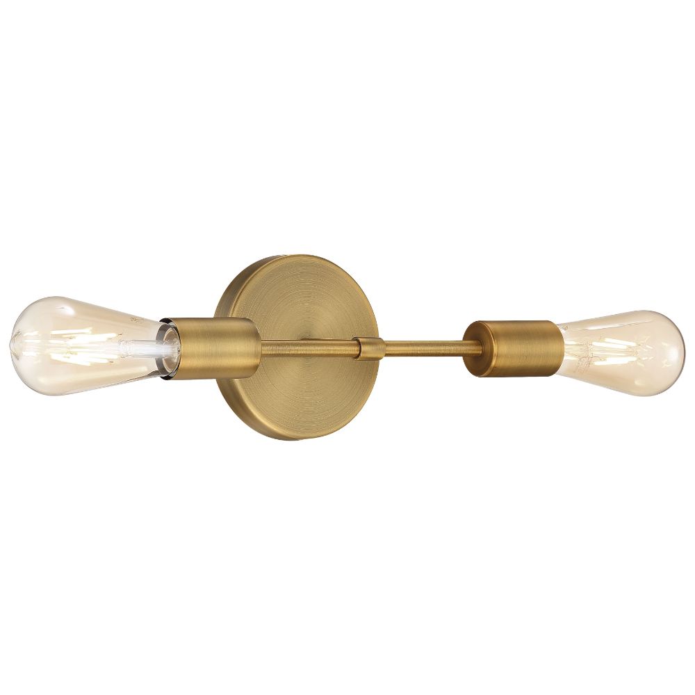Access Lighting 62300LEDDLP-ABB Iconic 2 Light LED Wall Sconce in Antique Brushed Brass