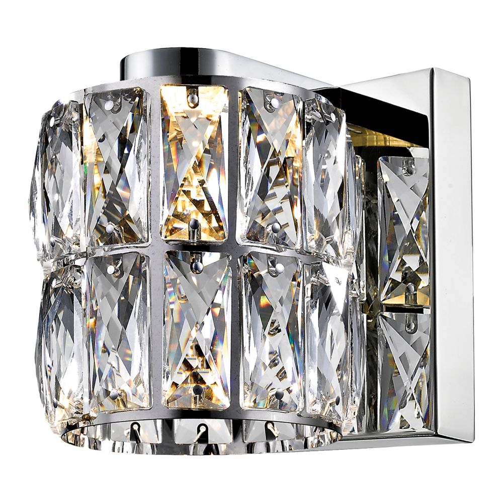 Access Lighting 62551LEDD-MSS/CCL Ice 1 Light LED Wall Sconce & Vanity in Mirrored Stainless Steel