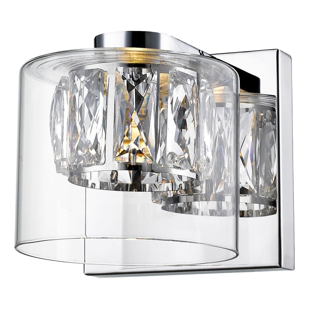 Access Lighting 62555LEDD-MSS/CCLCLR Private Collection 1 Light LED Wall Sconce & Vanity in Mirrored Stainless Steel