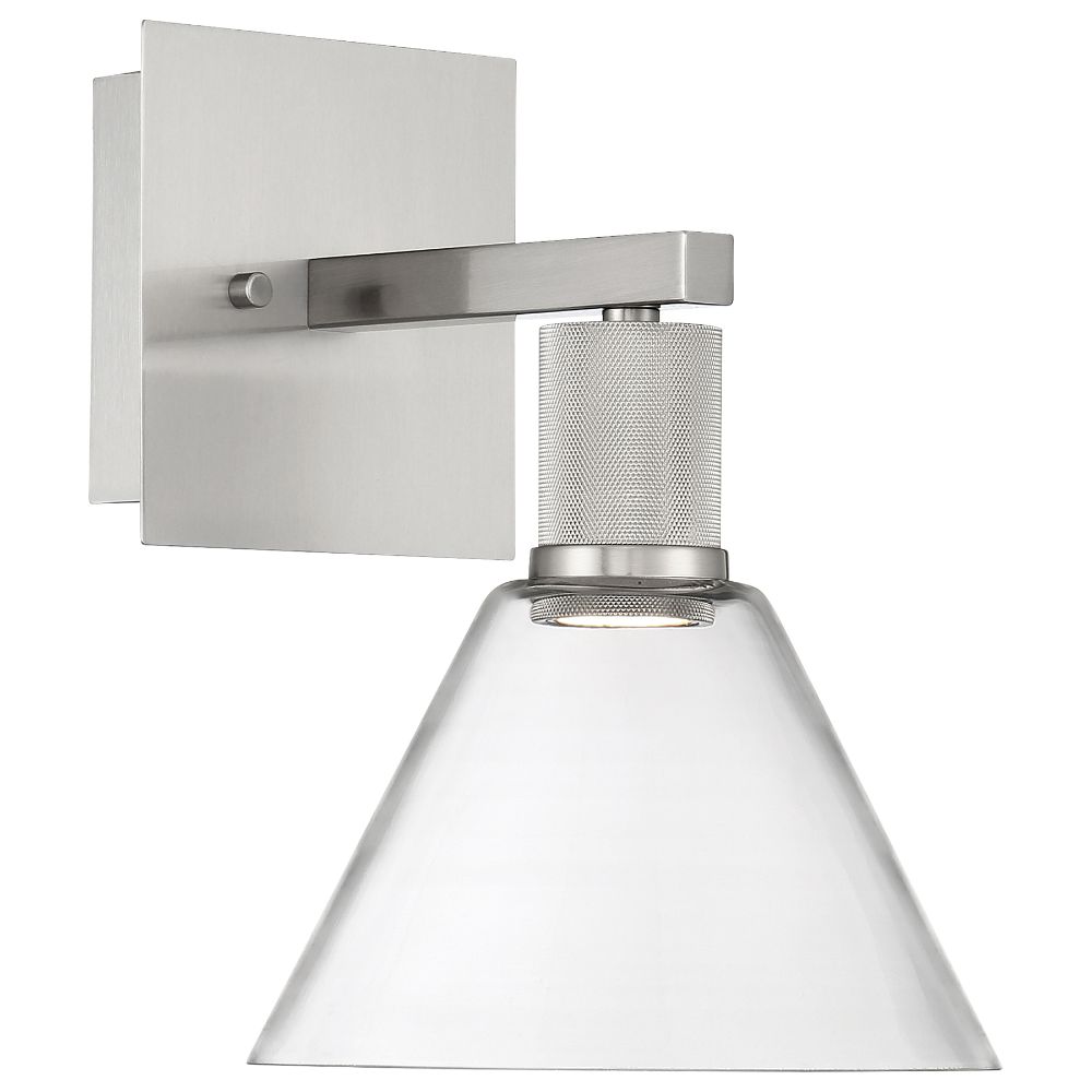 Access Lighting 63143LEDD-BS/CLR Port 9 Martini LED Wall Sconce in Brushed Steel