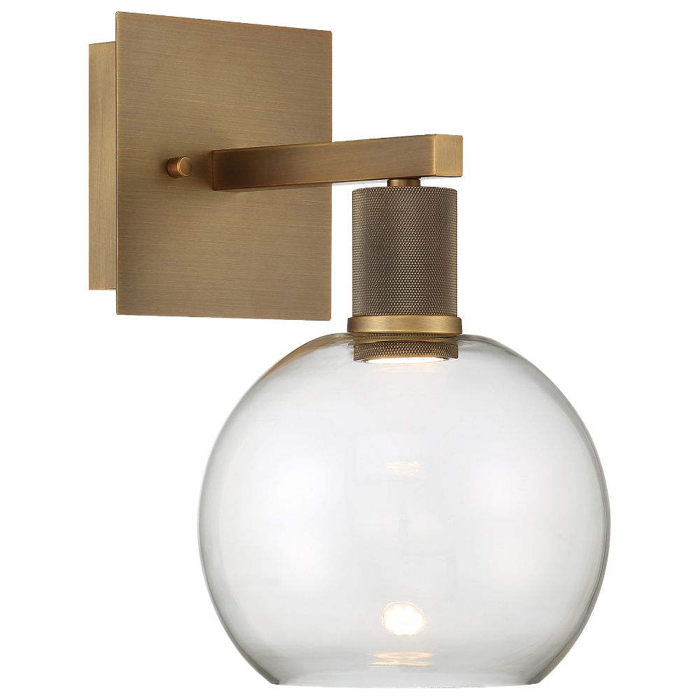 Access Lighting 63145LEDD-ABB/CLR Port 9 Burgundy LED Wall Sconce in Antique Brushed Brass