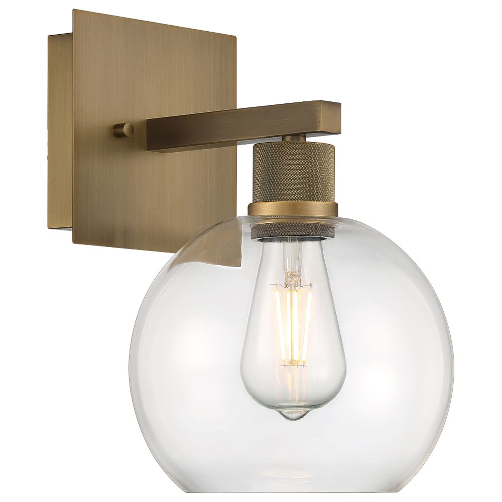 Access Lighting 63145LEDDLP-ABB/CLR Burgundy LED Wall Sconce in Antique Brushed Brass