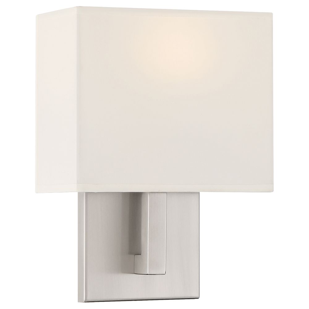 Access Lighting 64061LEDDLP-BS/WH Mid Town 1 Light LED Wall Sconce in Brushed Steel