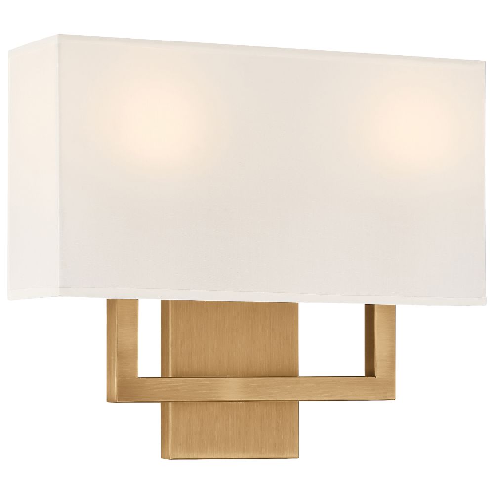 Access Lighting 64062LEDDLP-ABB/WH Mid Town 2 Light LED Wall Sconce in Antique Brushed Brass