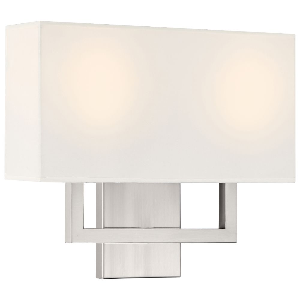 Access Lighting 64062LEDDLP-BS/WH Mid Town 2 Light LED Wall Sconce in Brushed Steel