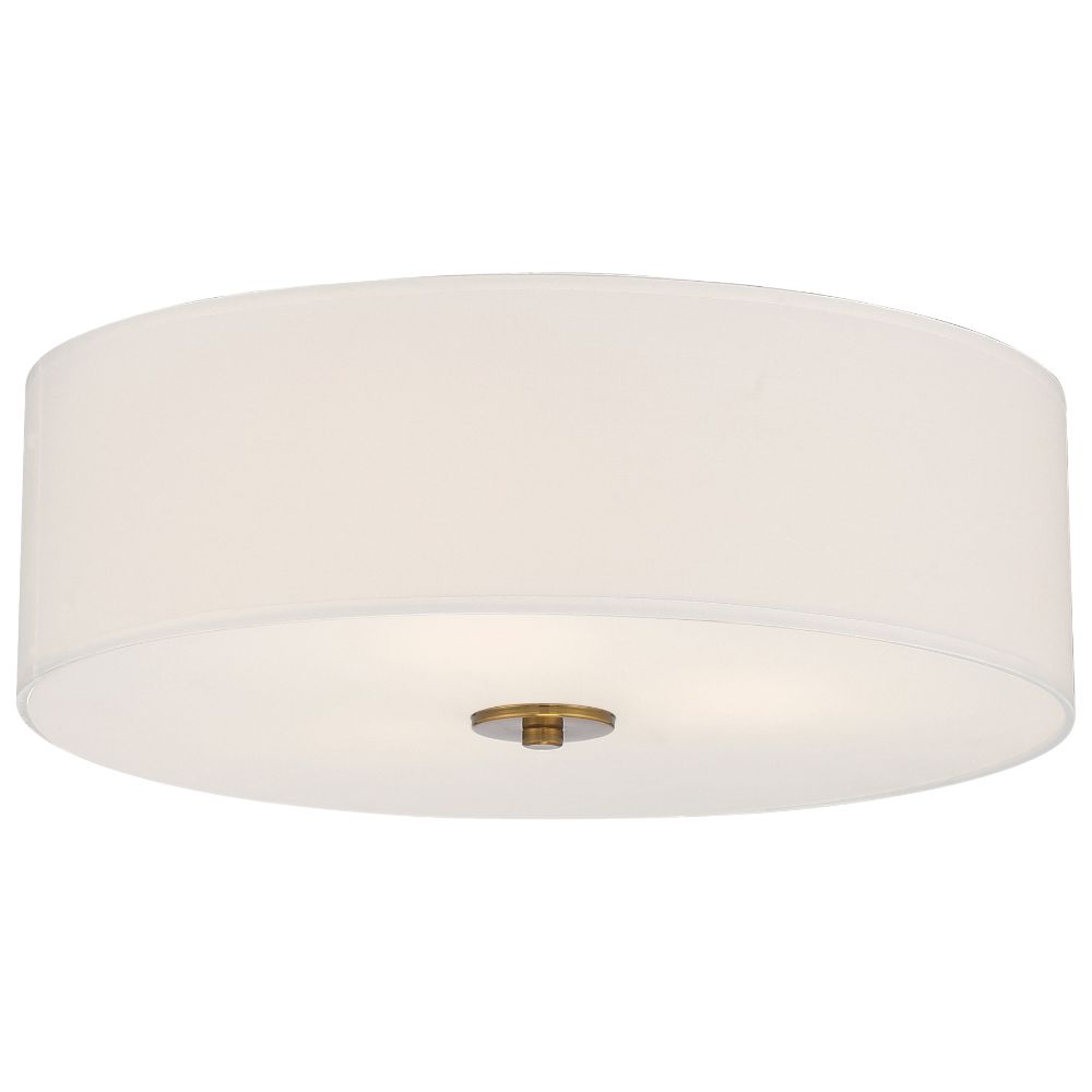 Access Lighting 64063LEDDLP-ABB/WH Mid Town LED Flush Mount in Antique Brushed Brass