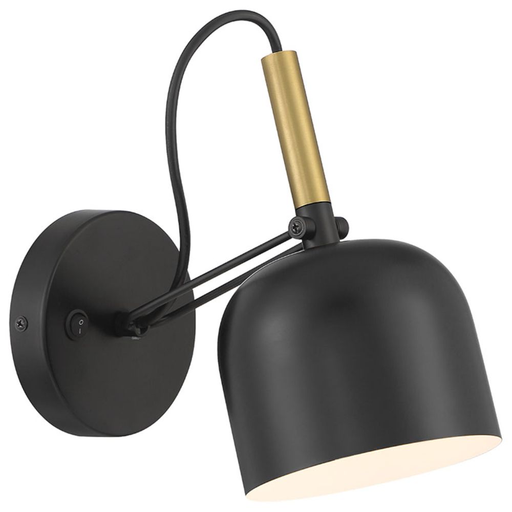 Access Lighting 72018LEDD-BWA LED Reading Light in Black with Antique Brushed Brass