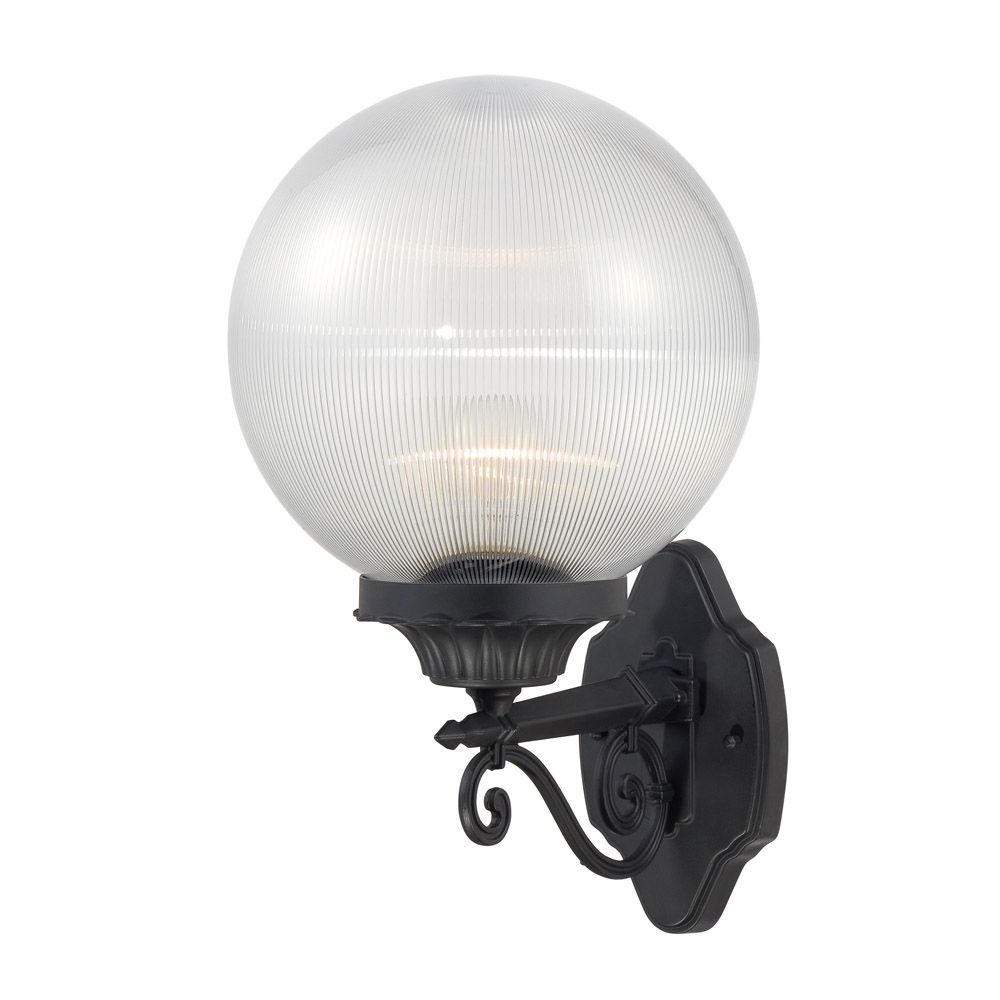 Acclaim Lighting 5261BK/CL Havana 1-Light Matte Black Wall Light With Clear Prismatic Acrylic Globe