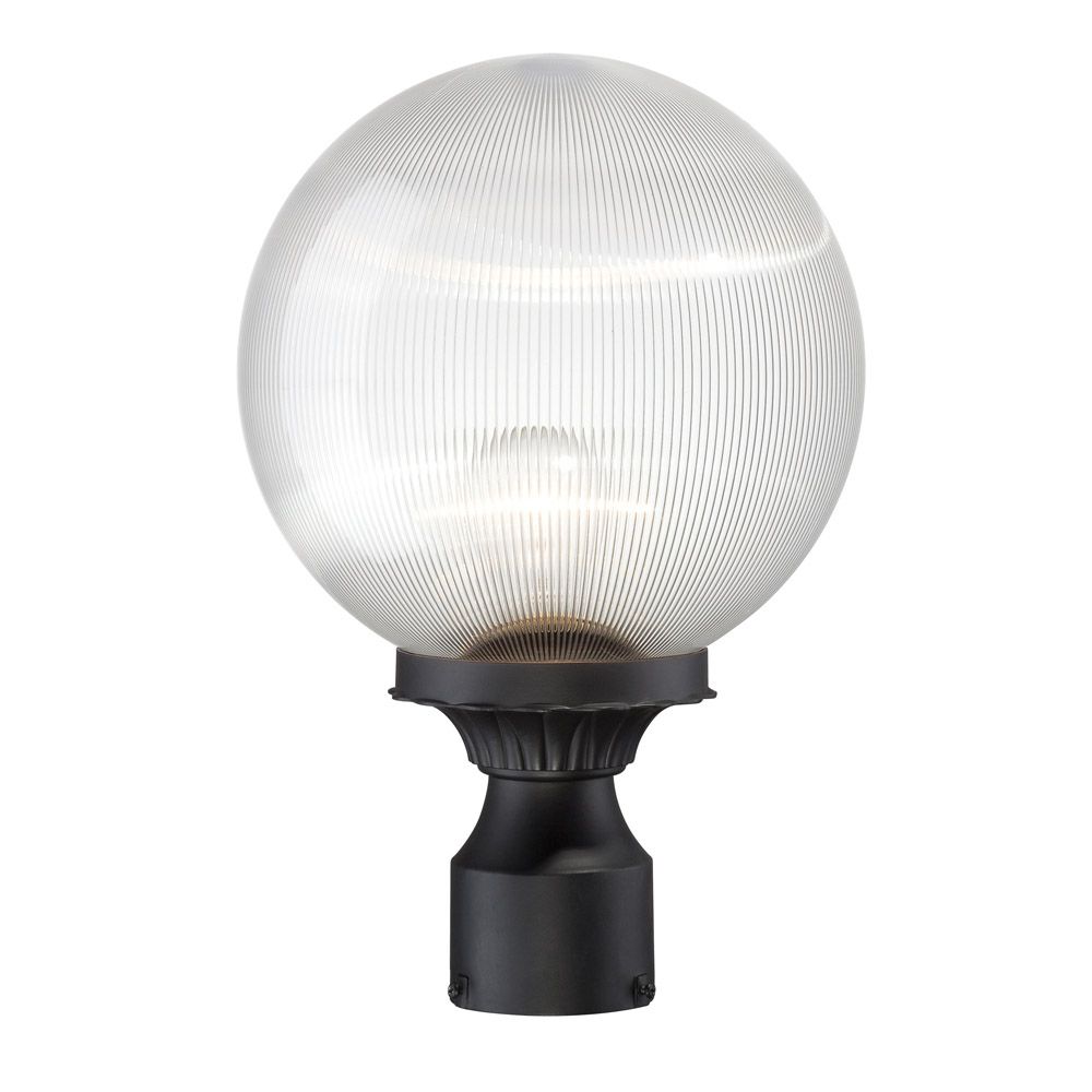 Acclaim Lighting 5267BK/CL Havana 1-Light Matte Black Post Mount Light With Clear Prismatic Acrylic Globe