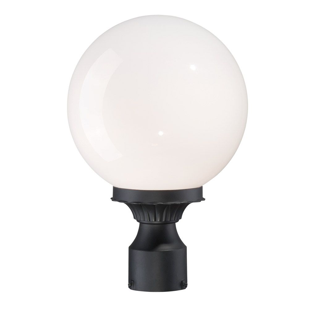 Acclaim Lighting 5267BK/WH Havana 1-Light Matte Black Post Mount Light With White Acrylic Globe
