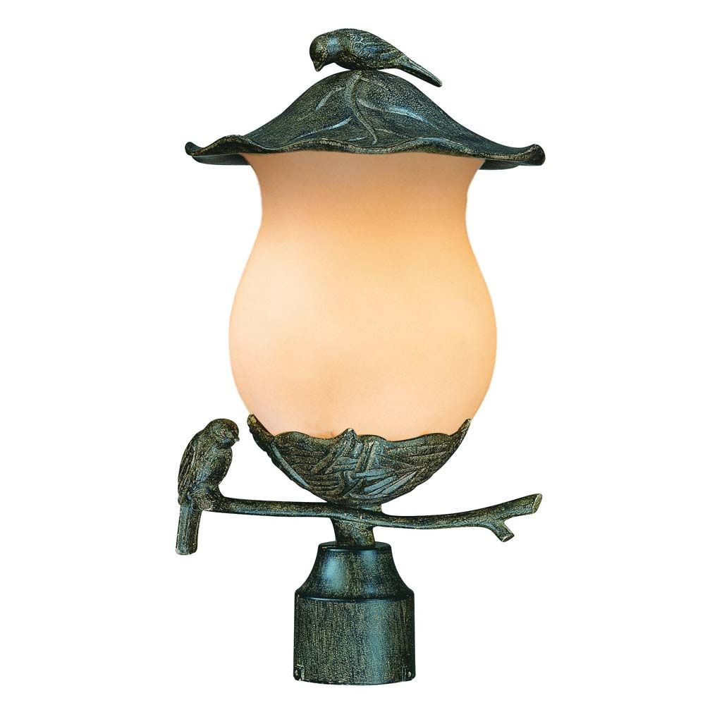 Acclaim Lighting 7567BC/CH Avian 2-Light Black Coral Post Mount Light With Champagne Glass