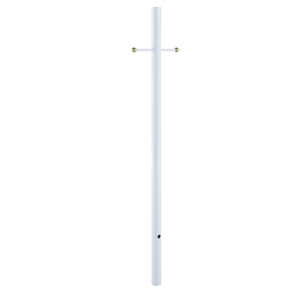 Acclaim Lighting 96WH 7-ft White Direct Burial Post With Cross Arm