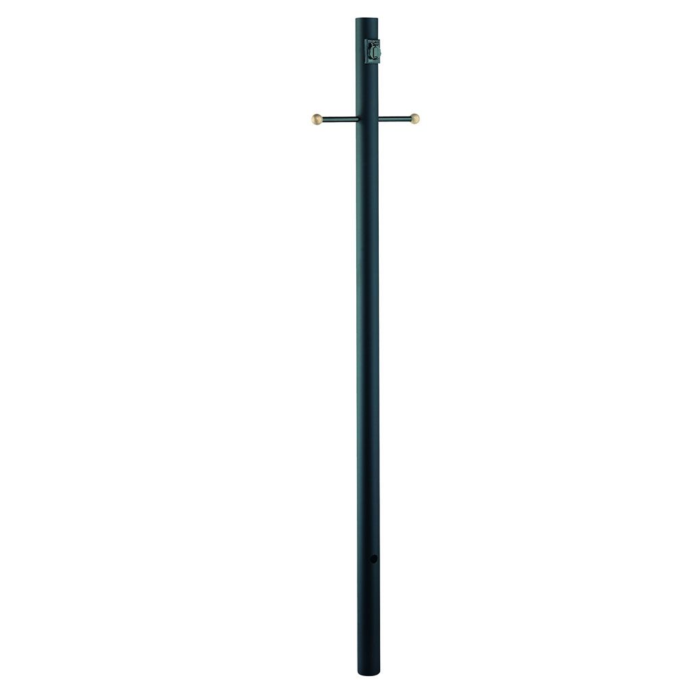 Acclaim Lighting 98BK 7-ft Black Direct Burial Post With Outlet And Cross Arm