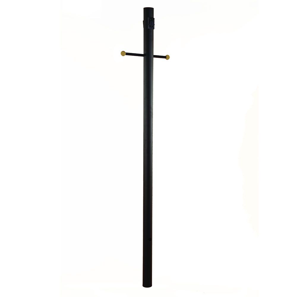 Acclaim Lighting 99BK 7-ft Black Direct Burial Post With Photocell, Outlet And Cross Arm