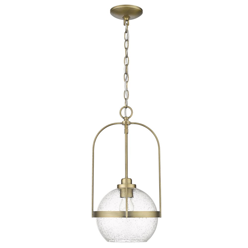 Acclaim Lighting IN10010ATB Devonshire Antique Brass 1-light Pendant With Clear Seeded Glass 