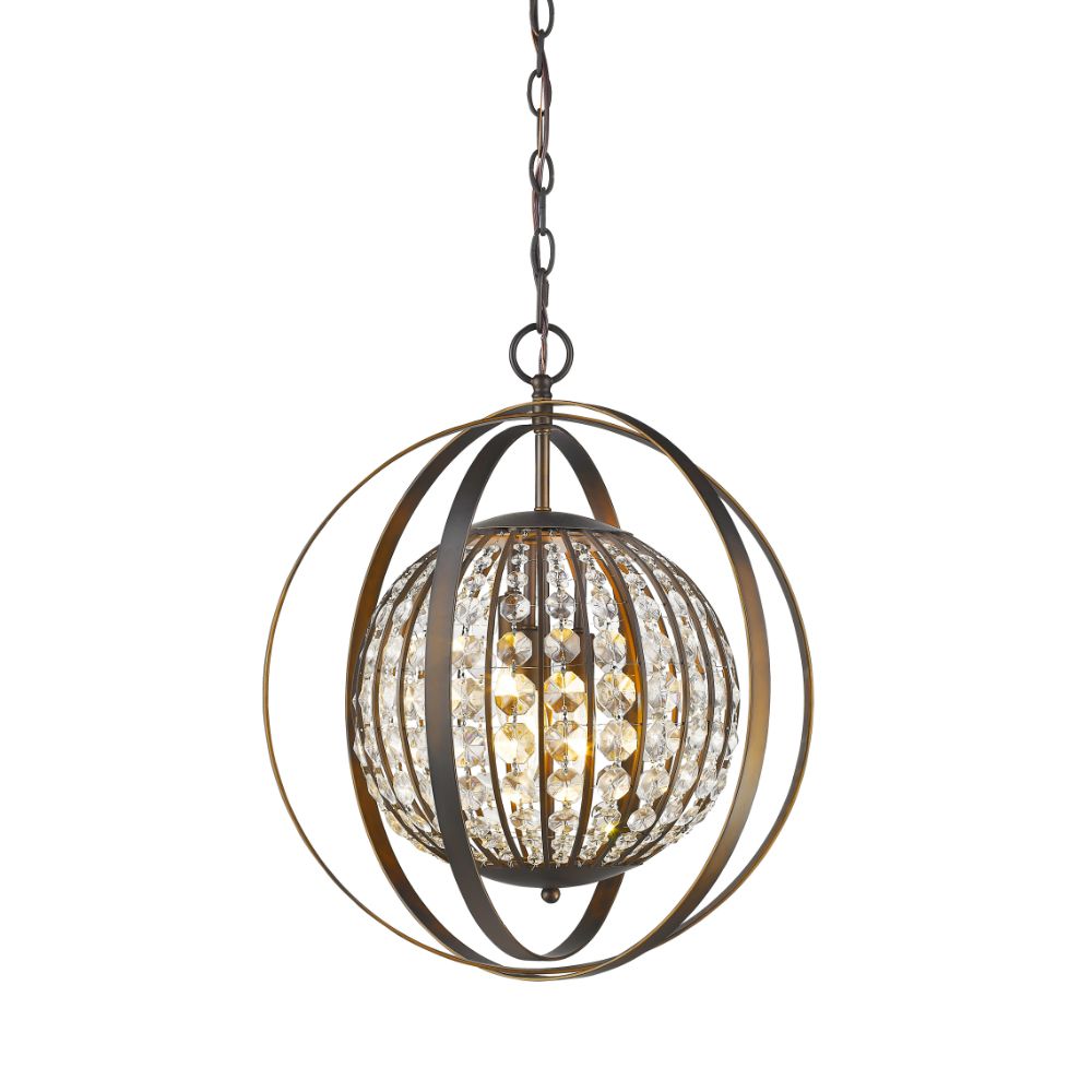 Acclaim Lighting IN11095ORB Olivia 1-Light Oil-Rubbed Bronze Crystal Globe Pendant 