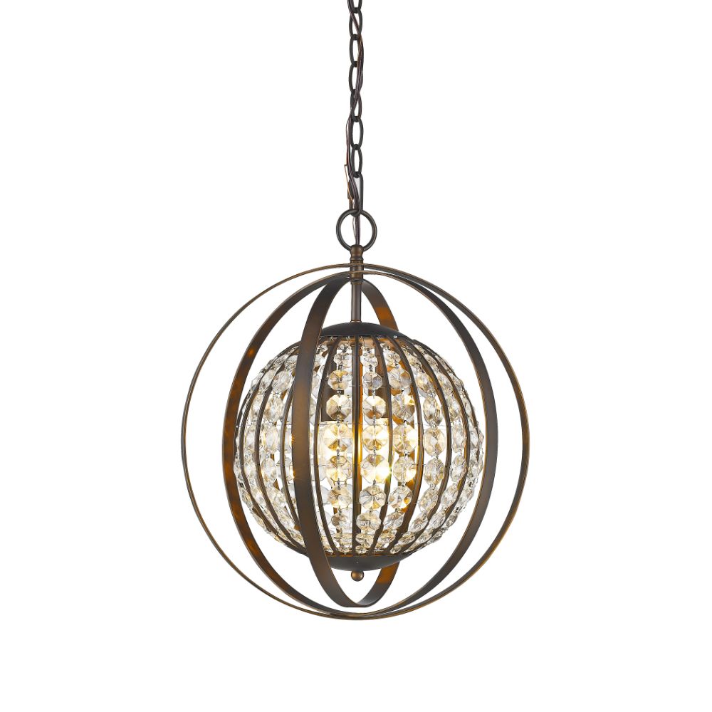 Acclaim Lighting IN11096ORB Olivia 1-Light Oil-Rubbed Bronze Crystal Globe Pendant 