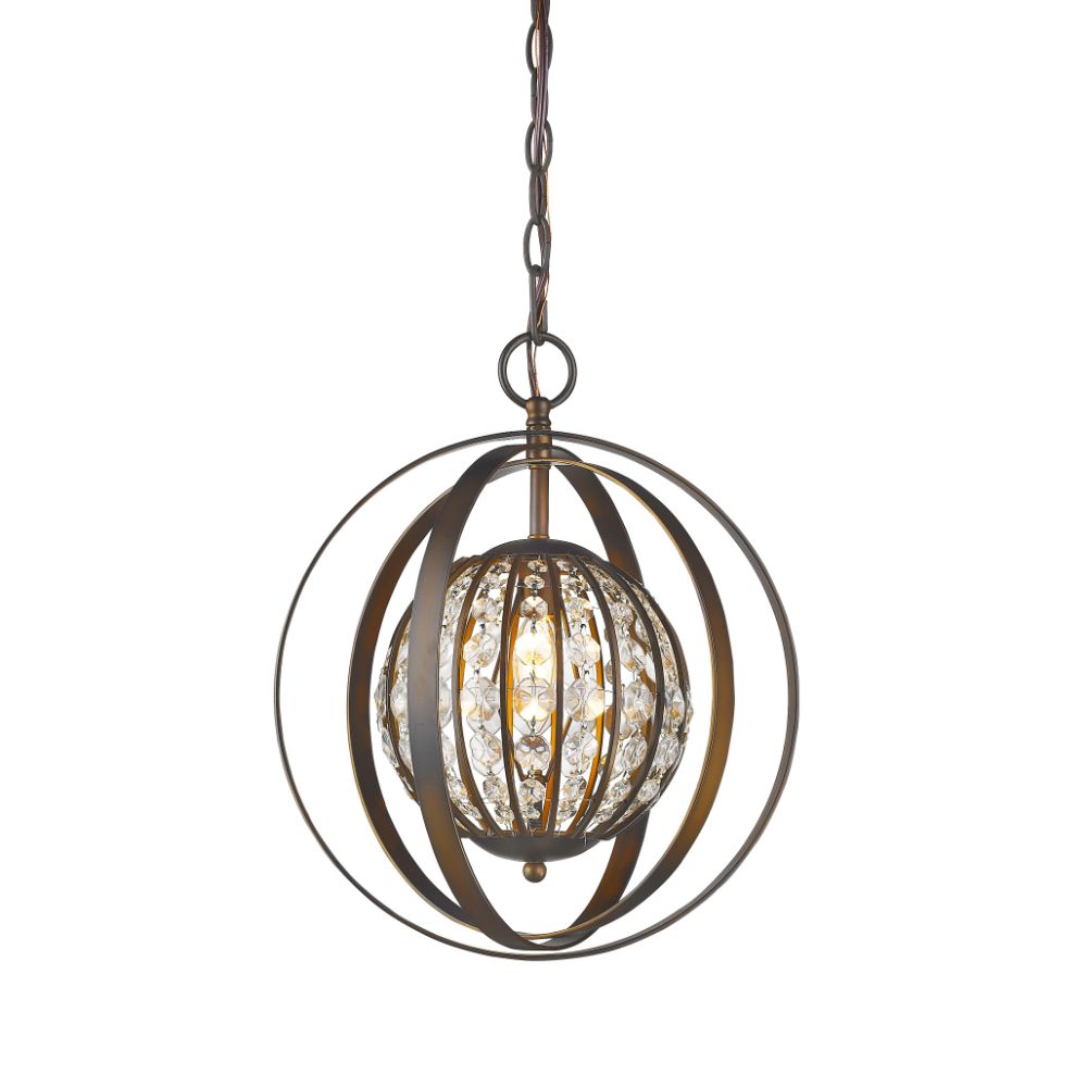Acclaim Lighting IN11097ORB Olivia 1-Light Oil-Rubbed Bronze Crystal Globe Pendant 