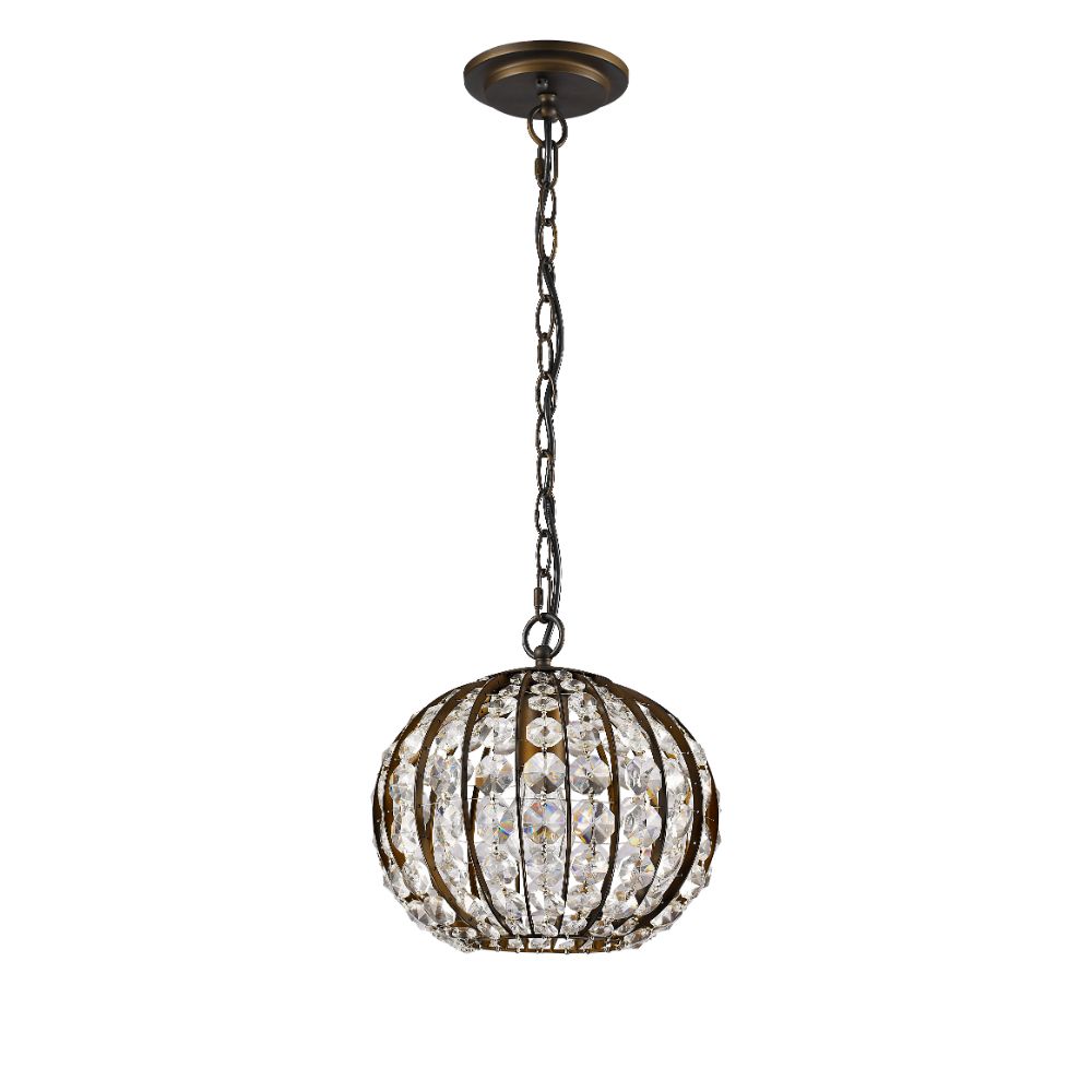 Acclaim Lighting IN11098ORB Olivia 1-Light Oil-Rubbed Bronze Crystal Globe Pendant 