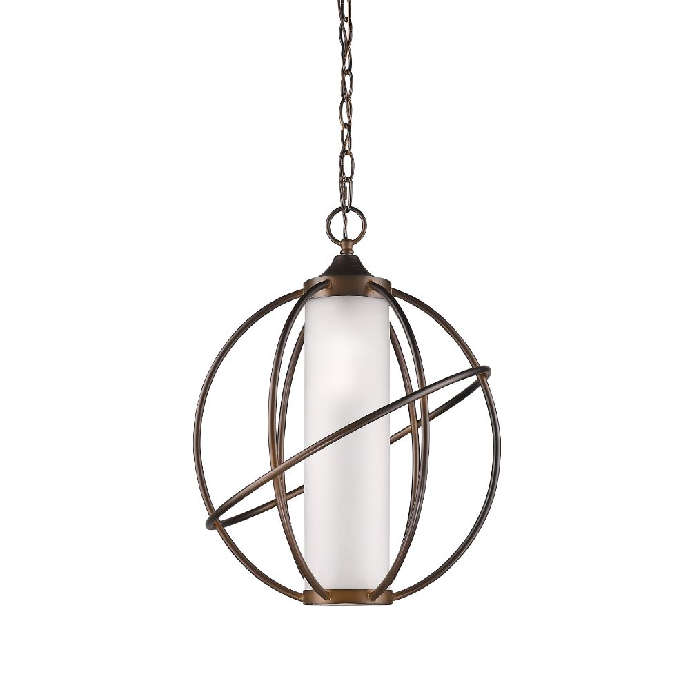 Acclaim Lighting IN11201ORB Loft 1-Light Oil-Rubbed Bronze Globe Pendant With Etched Glass Interior Shade