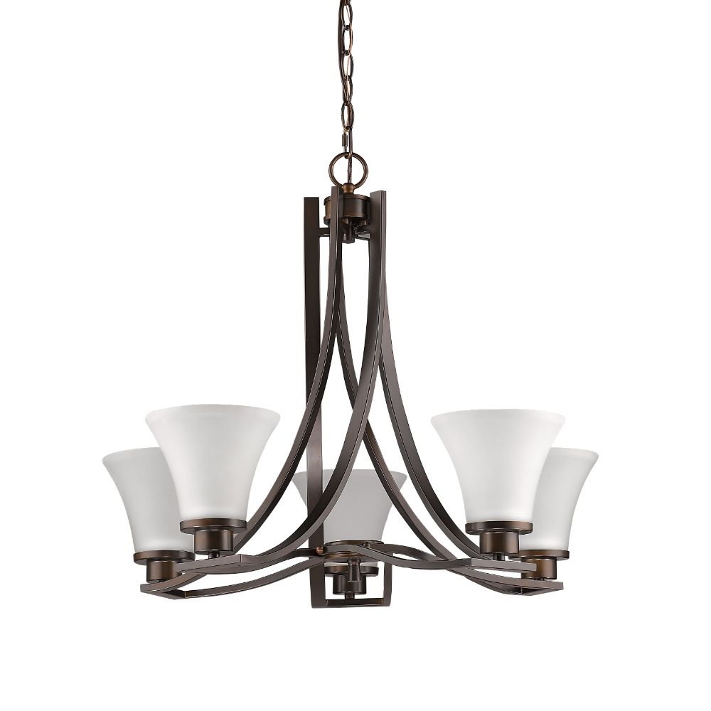 Acclaim Lighting IN11270ORB Mia 5-Light Oil-Rubbed Bronze Chandelier With Etched Glass Shades