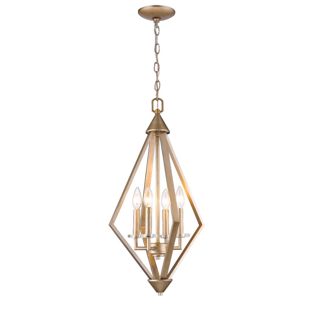 Acclaim Lighting IN11315WG Easton 4-Light Washed Gold Pendant With Crystal Bobeches