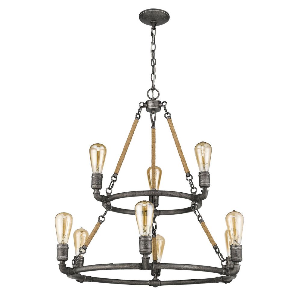 Acclaim Lighting IN11326AGY Grayson 9-Light Antique Gray Chandelier