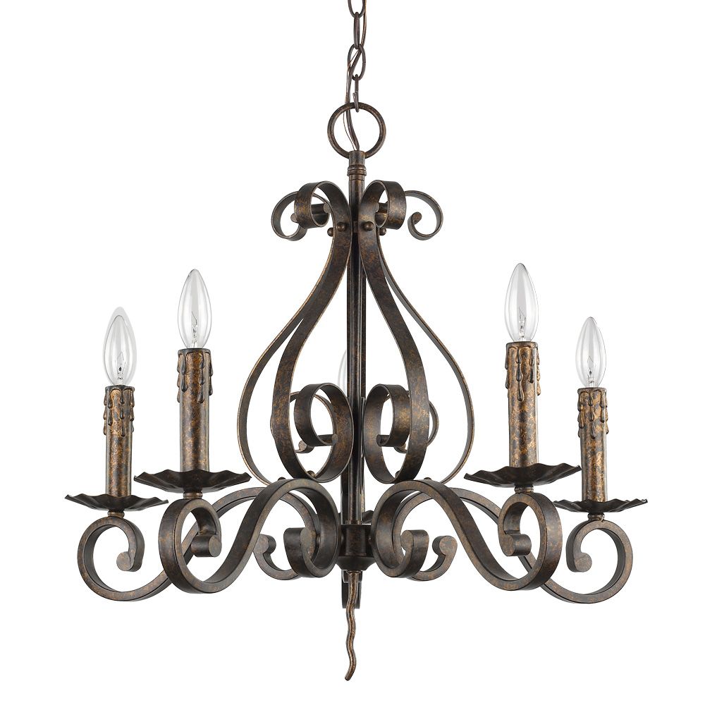 Acclaim Lighting IN11410R Lydia 5-Light Russet Chandelier With Melted Wax Tapers