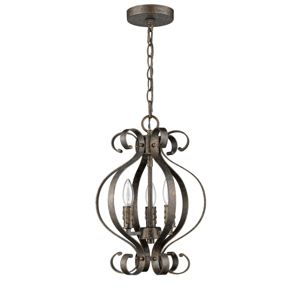 Acclaim Lighting IN11411R Lydia 3-Light Russet Chandelier With Melted Wax Tapers