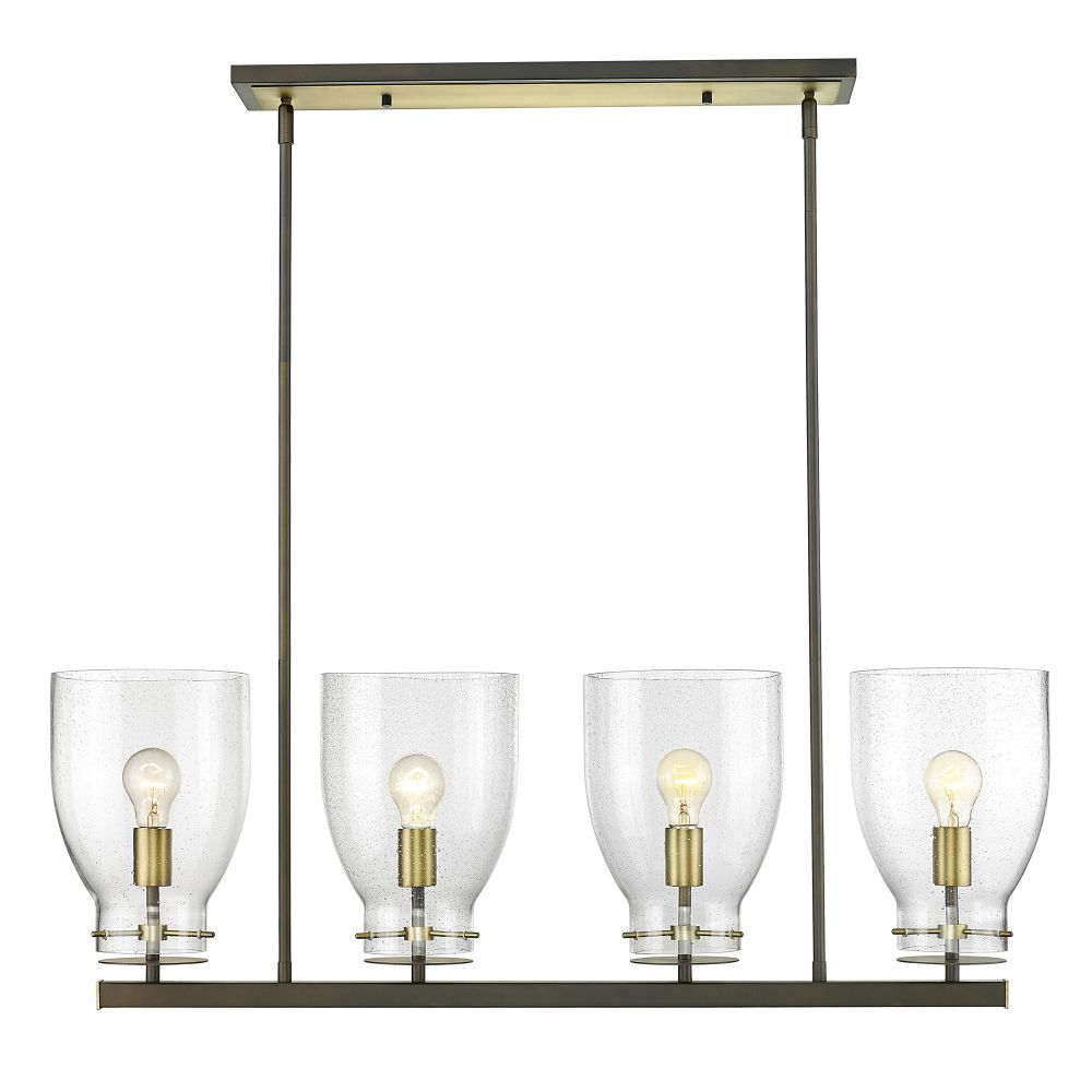 Acclaim Lighting IN20001ORB Shelby 40" Oil Rubbed Bronze and Antique Brass 4-Light Chandelier with Clear Seedy glass.