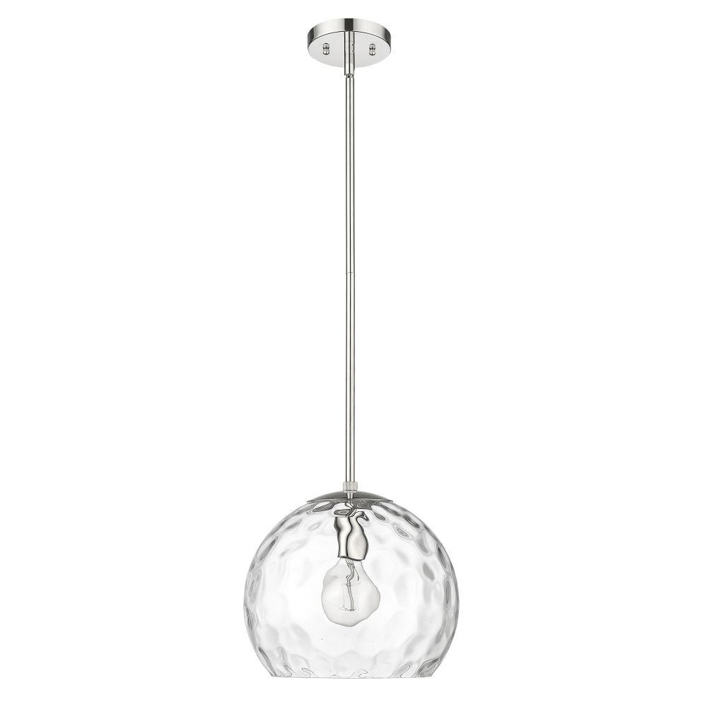 Acclaim Lighting IN20045PN Mackenzie Polished Nickel 1-light Pendant With Rippled Water Glass
