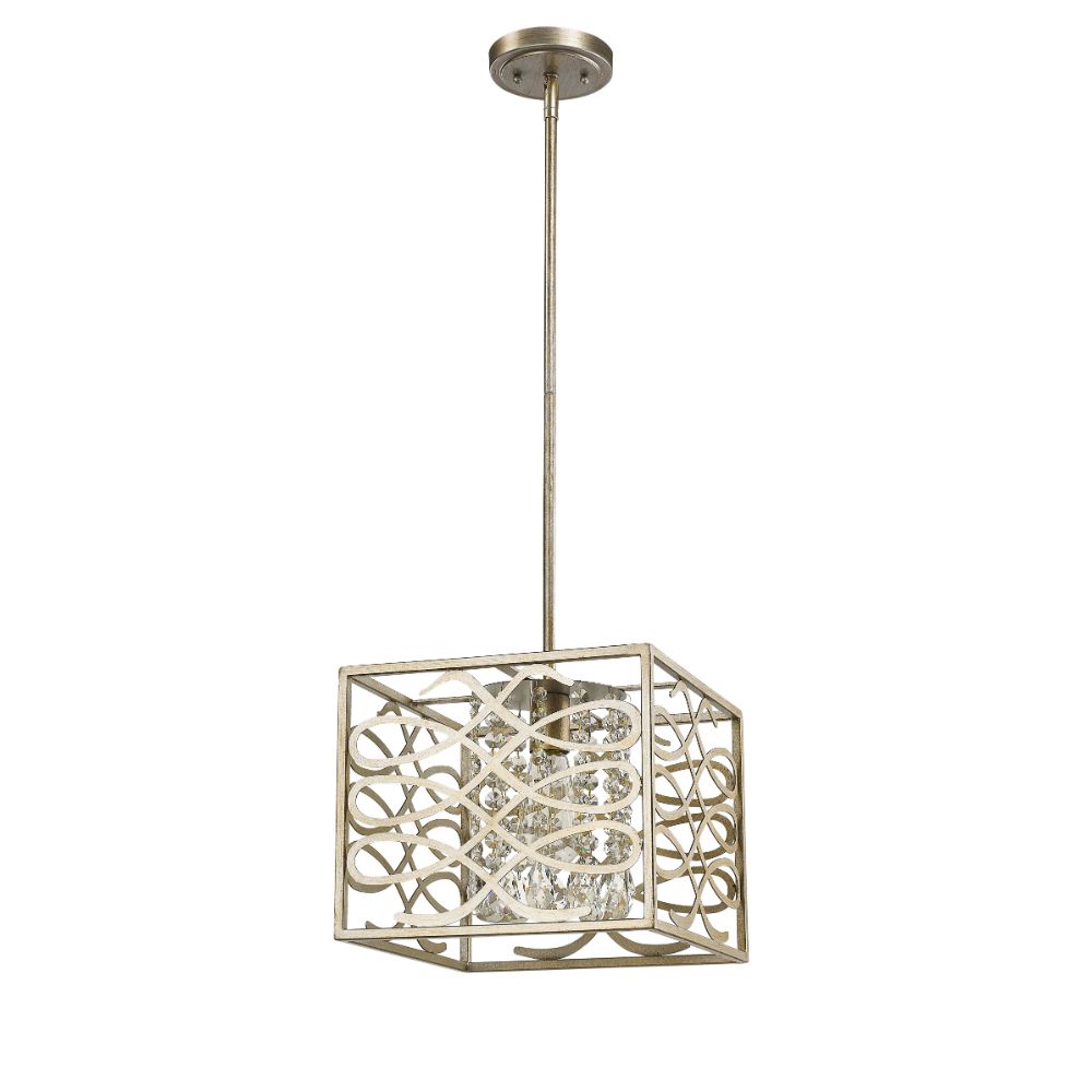 Acclaim Lighting IN21060WG Brax 1-Light Washed Gold Pendant With Crystal Accents