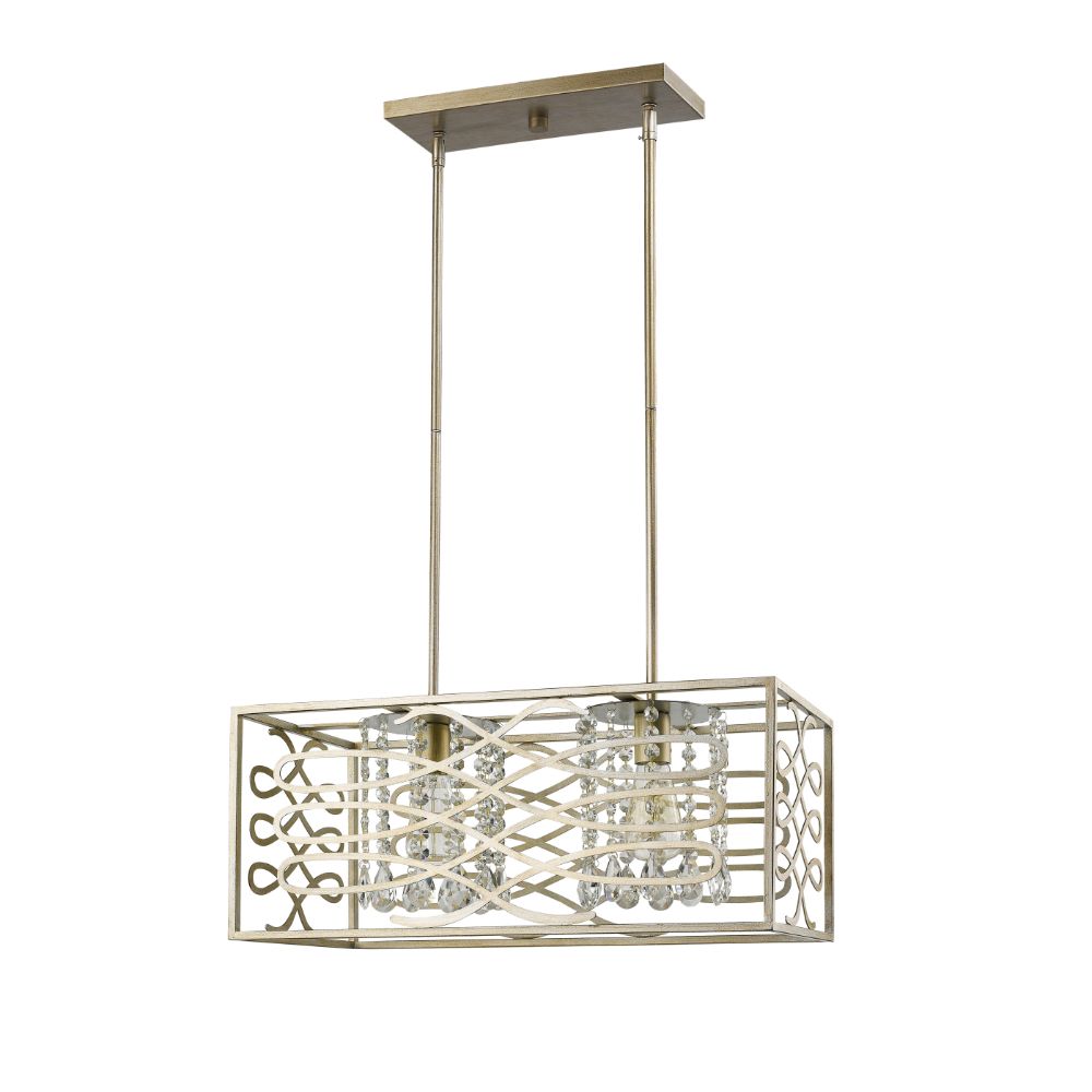 Acclaim Lighting IN21061WG Brax 2-Light Washed Gold Island Pendant With Crystal Accents