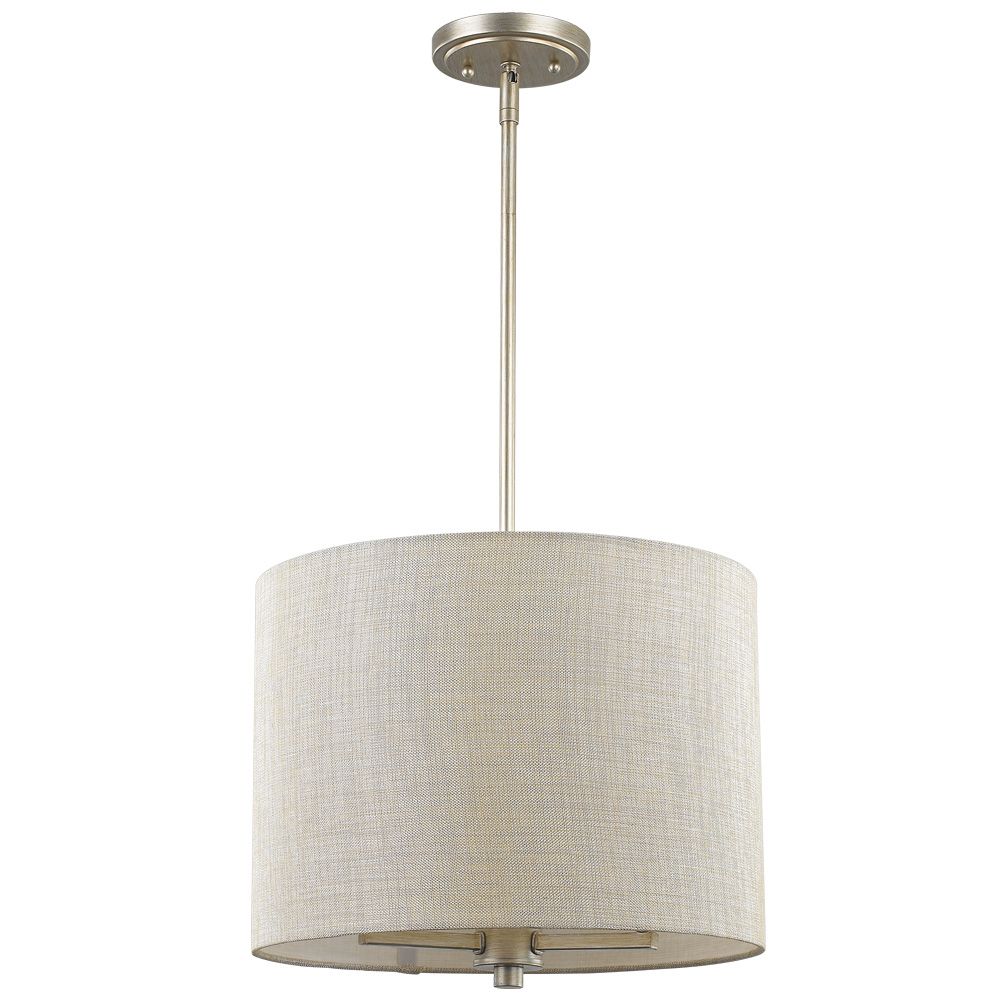 Acclaim Lighting IN21142WG Daria 3-Light Washed Gold Pendant With Washed Gold And White Drum Shade