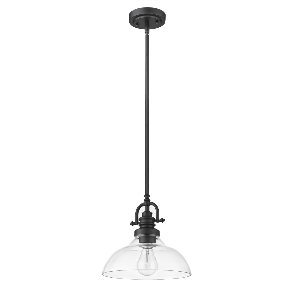 Acclaim Lighting IN21147BK Virginia 1-Light Matte Black Pendant With Clear Glass Shade
