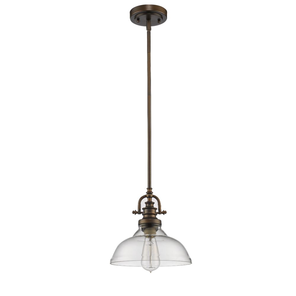 Acclaim Lighting IN21147ORB Virginia 1-Light Oil-Rubbed Bronze Pendant With Clear Glass Shade