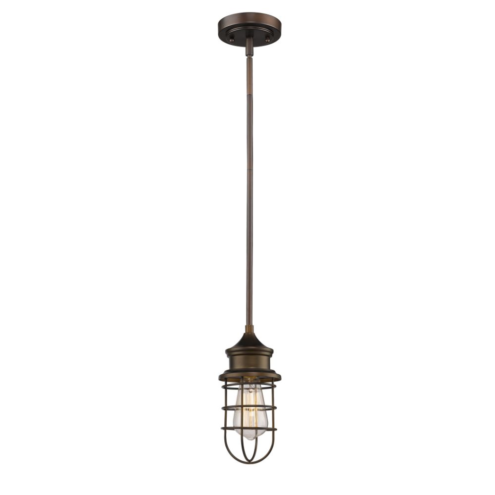 Acclaim Lighting IN21149ORB Virginia 1-Light Oil-Rubbed Bronze Pendant With Wire Cage Shade