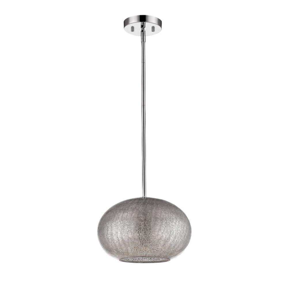 Acclaim Lighting IN21194PN Brielle 1-Light Polished Nickel Pendant With Textured Glass Shade