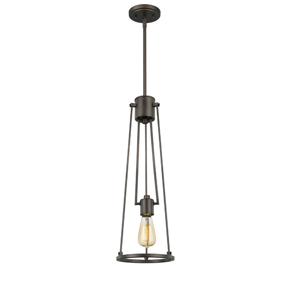 Acclaim Lighting IN21204ORB Jade 1-Light Oil-Rubbed Bronze Pendant With Vertical Structural Frames