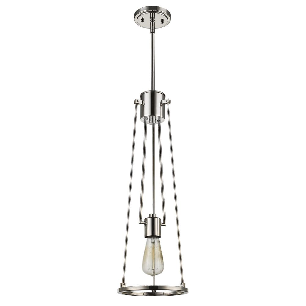 Acclaim Lighting IN21204PN Jade 1-Light Polished Nickel Pendant With Vertical Structural Frames