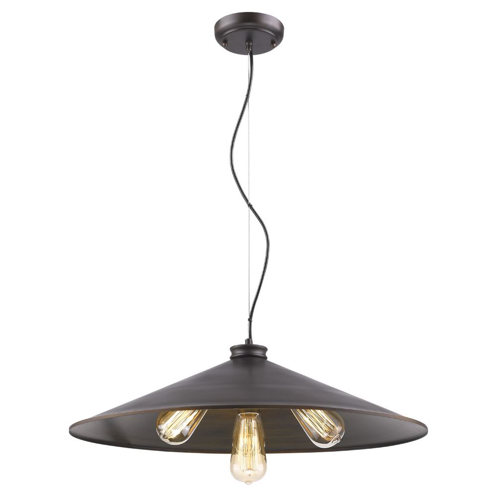 Acclaim Lighting IN31146ORB Alcove 4-Light Oil-Rubbed Bronze Pendant With Raw Brass Interior Shade