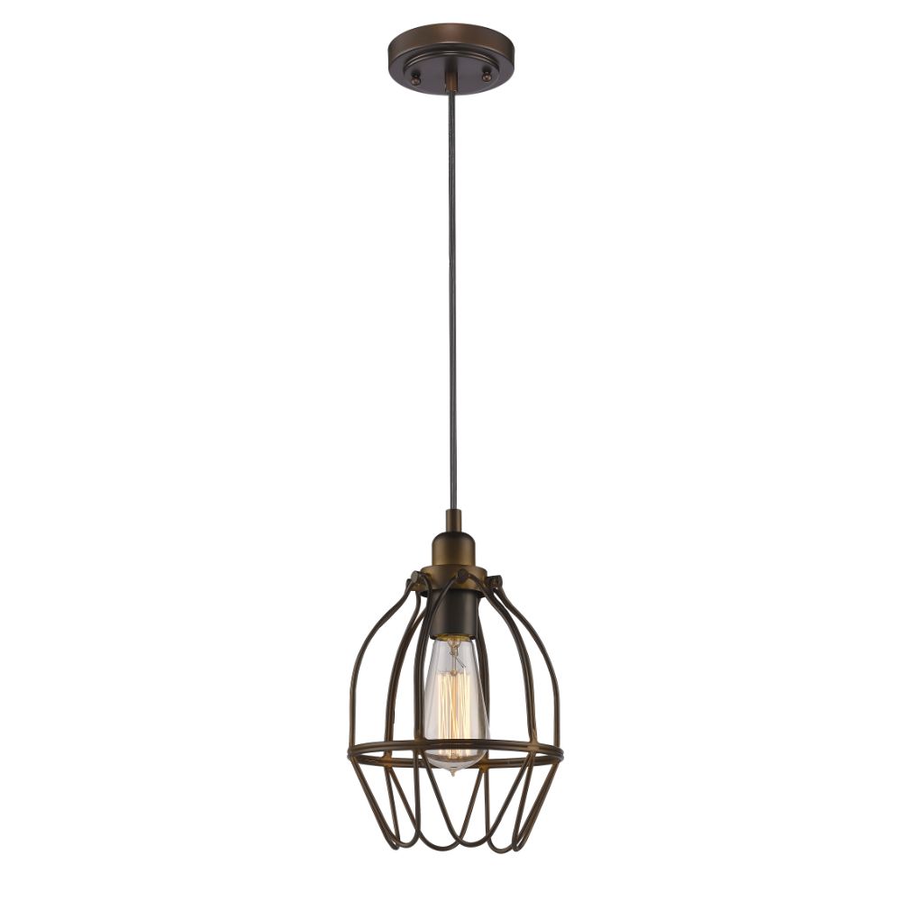 Acclaim Lighting IN31202ORB Loft 1-Light Oil-Rubbed Bronze Pendant With Wire Shade