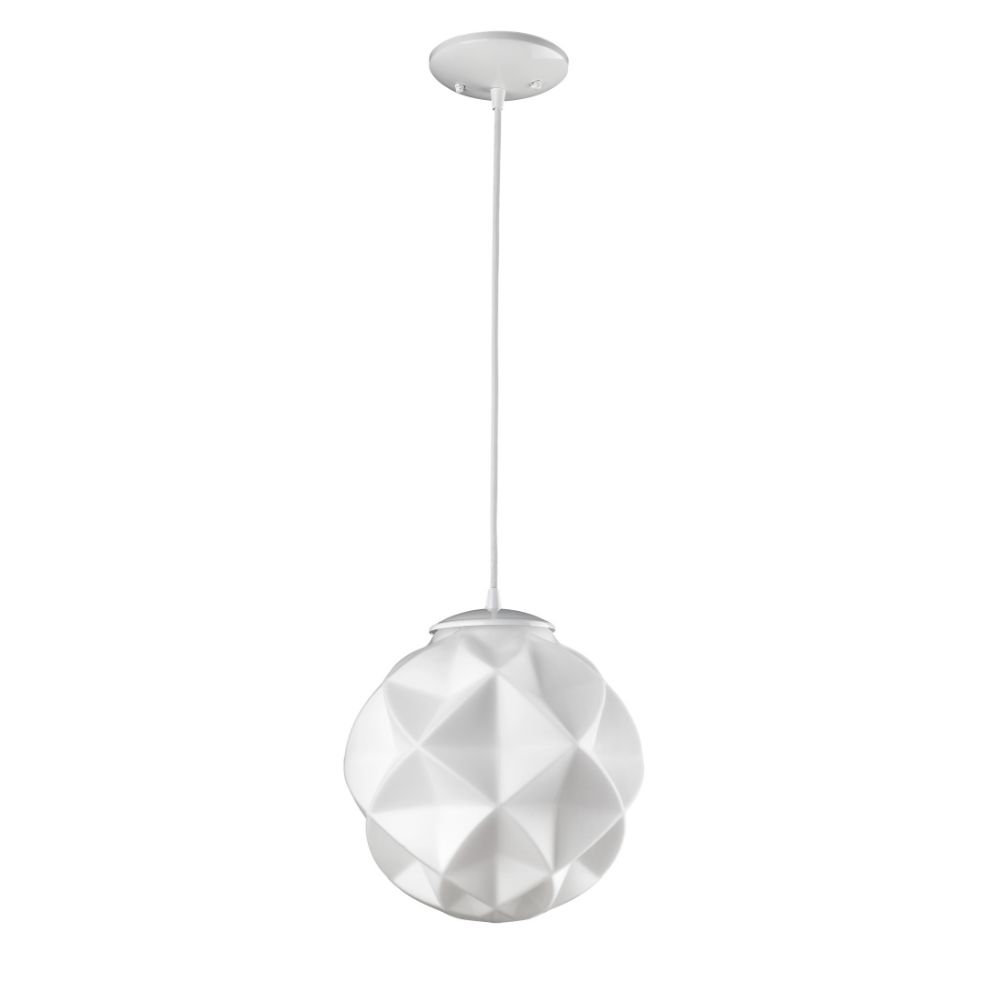 Acclaim Lighting IN31210WH Nova 1-Light White Mini Pendant With Geometric Globe Shade