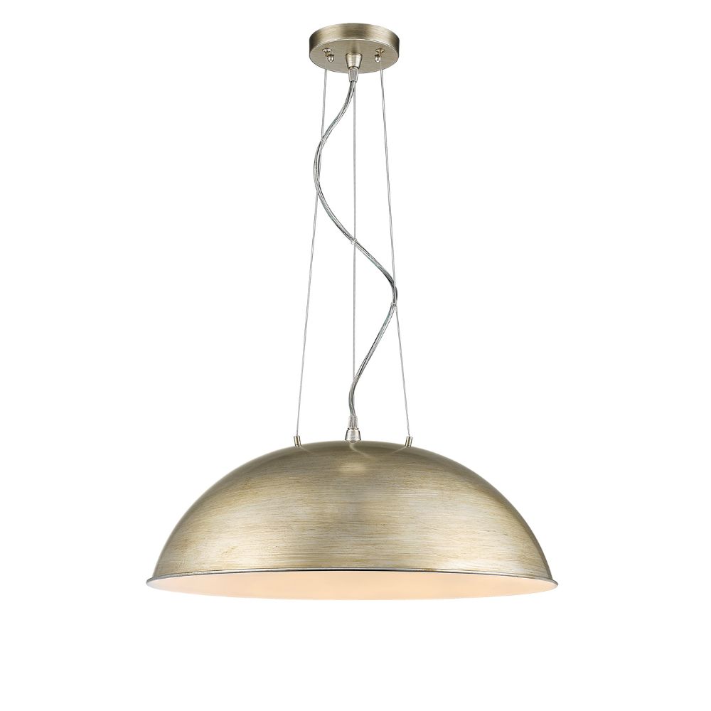 Acclaim Lighting IN31450WG Layla 1-Light Washed Gold Bowl Pendant With Gloss White Interior Shade