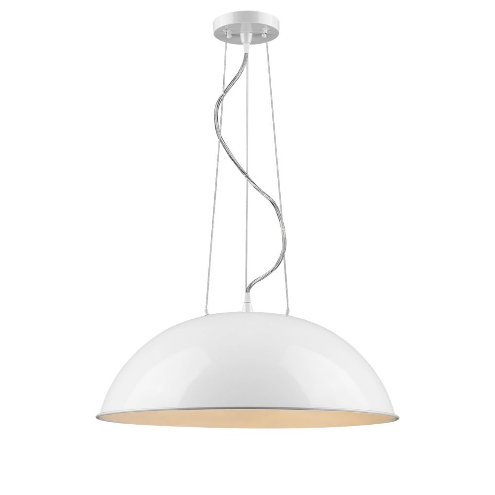 Acclaim Lighting IN31450WH Layla 1-Light White Bowl Pendant 
