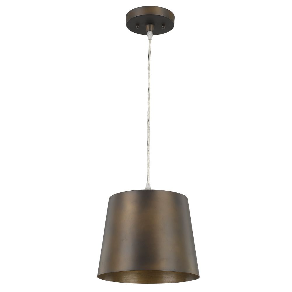 Acclaim Lighting IN31456ORB Luna 1-Light Oil-Rubbed Bronze Pendant With Antique Gold Interior Shade