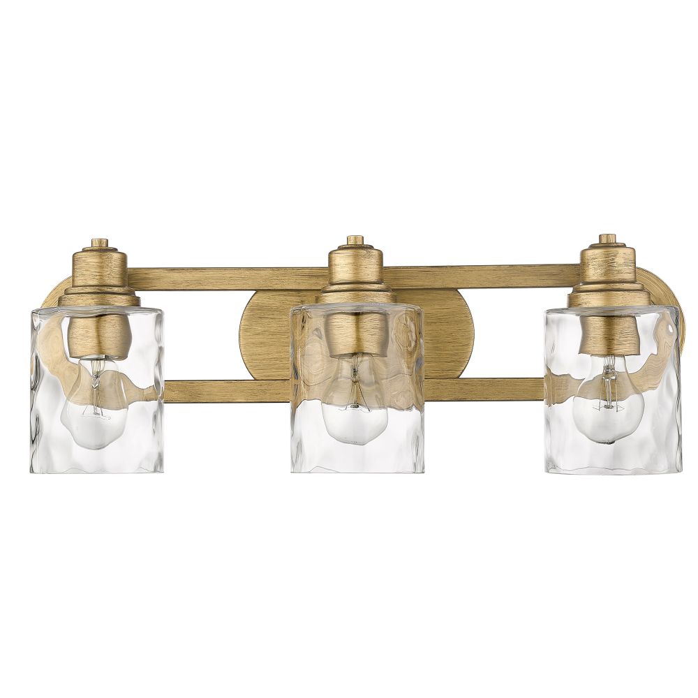 Acclaim Lighting IN40057AG Lumley Antique Gold 3-light Bath Vanity With Clear Optic Glass